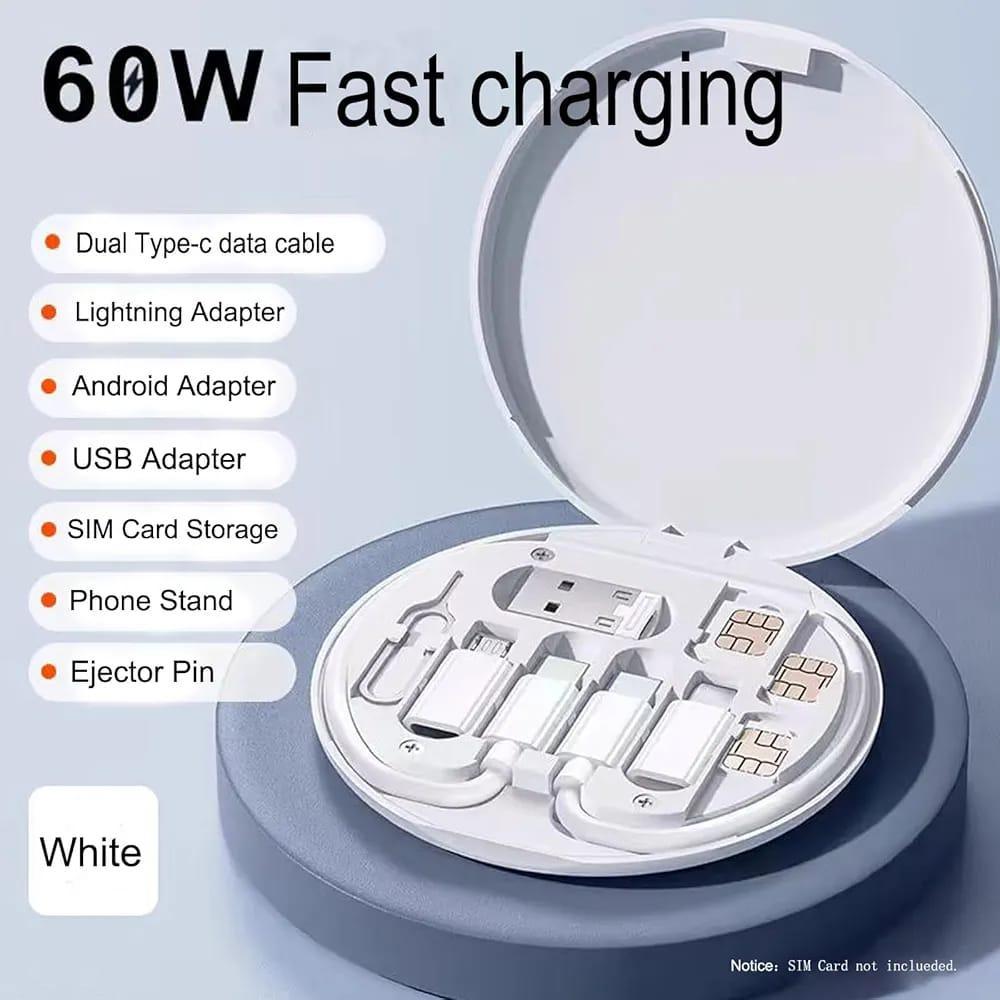Premium 60W PD Fast Charging Kit – USB-C Power Delivery Cable (Black ABS)