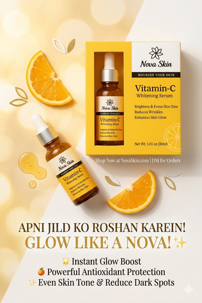 Nova Skin Vitamin-C Whitening Serum – Brightening, Anti-Aging & Skin Glow Formula (30ml)