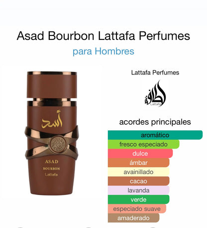 Lattafa Asad Bourbon Men's Perfume 100ml | Oriental Spicy Fragrance with Bourbon Vanilla & Amber