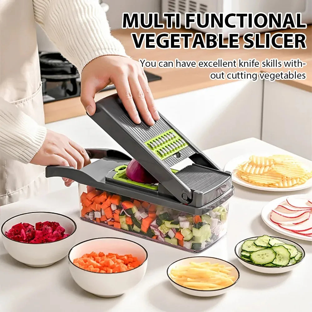 16-in-1 Vegetable Chopper Set | Food Cutter,  Slicer, Dicer, Grater & Peeler for Kitchen Prep