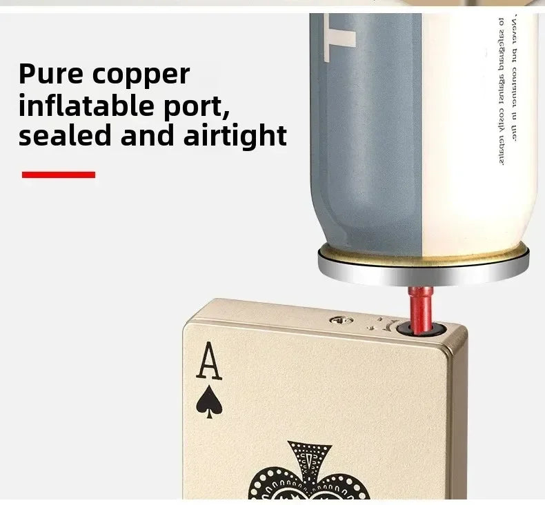 Ace of Spades Playing Card Metal Lighter – Windproof Refillable Butane Pocket Accessory