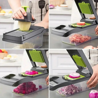 16-in-1 Vegetable Chopper Set | Food Cutter,  Slicer, Dicer, Grater & Peeler for Kitchen Prep