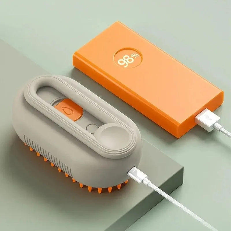 3-in-1 Steam Cat Grooming Brush – Self-Cleaning Pet Hair Remover, Spray Massage & Deshedding Comb