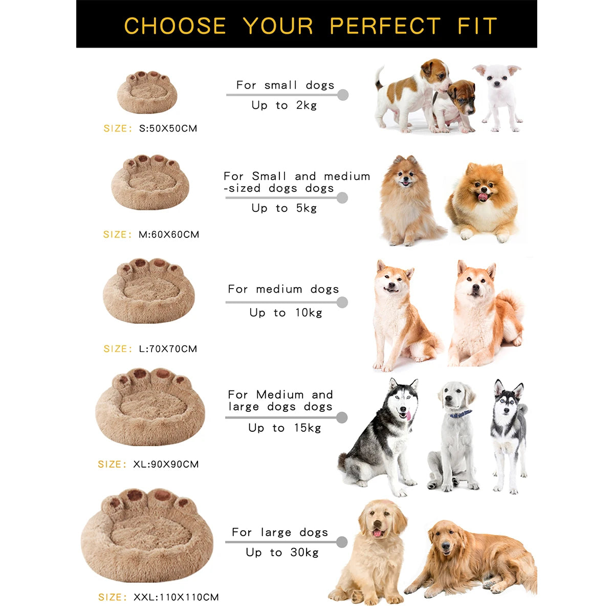 Fluffy Winter Dog Bed – Ultra Soft Warm Pet Sofa Bed for Dogs & Cats