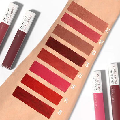 8PCS Matte Lip Gloss Set – Waterproof, Non - Transfer & Long - Lasting Nude Red Lip Stains - My Store