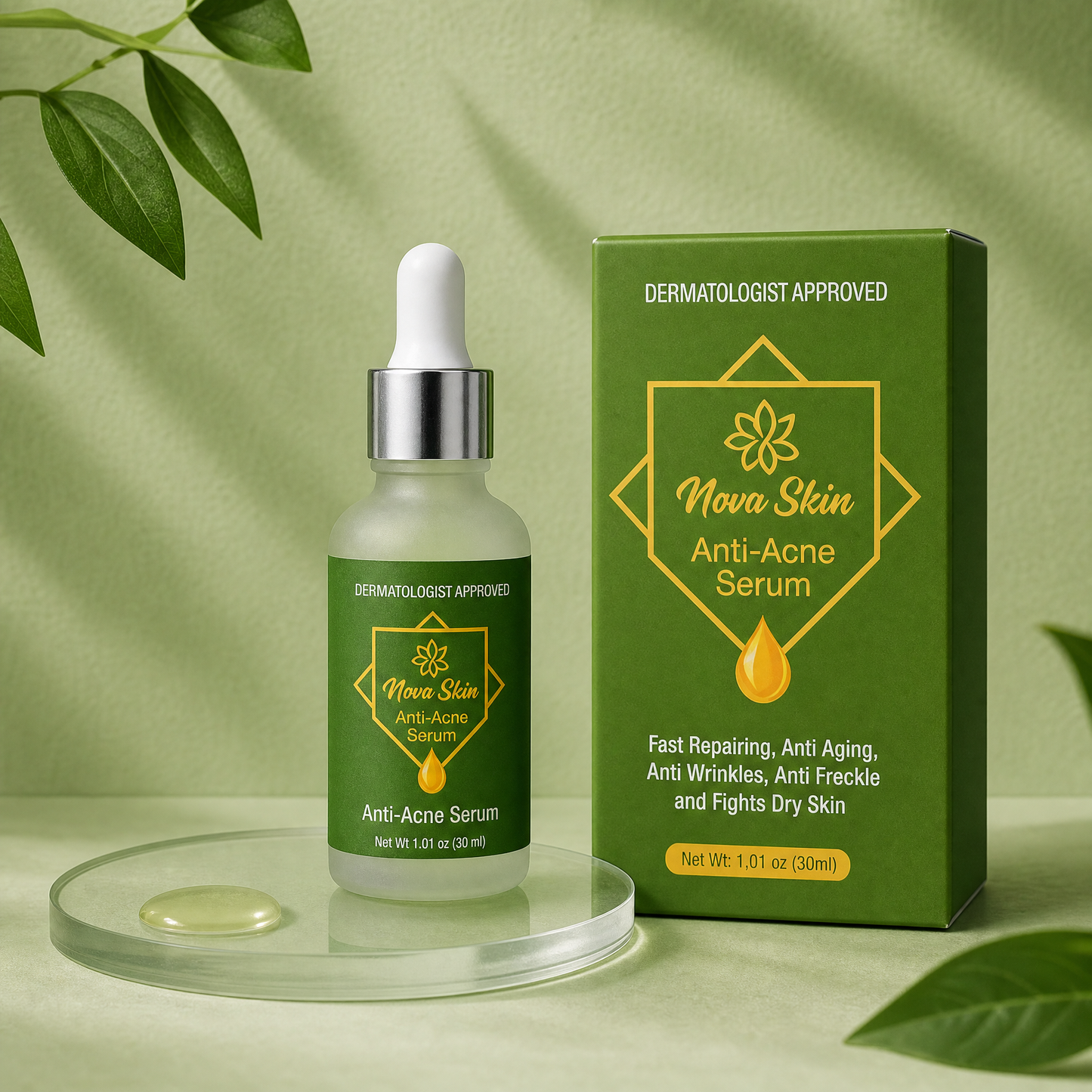 Nova Skin Anti-Acne Serum – Acne Control, Skin Repair & Hydrating Formula (30ml)