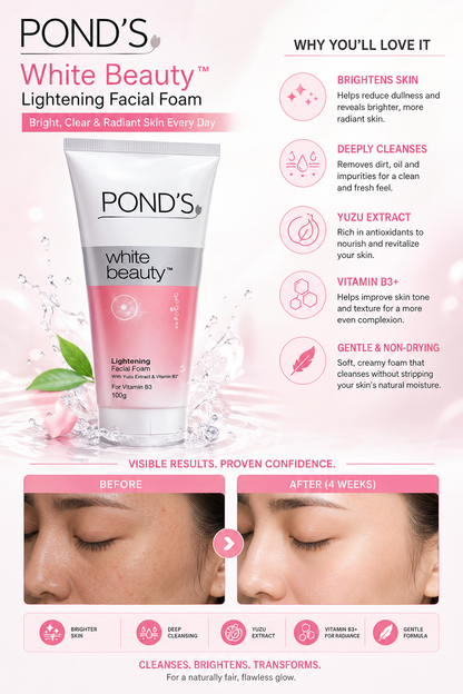 Pond's White Beauty Lightening Facial Foam 100g