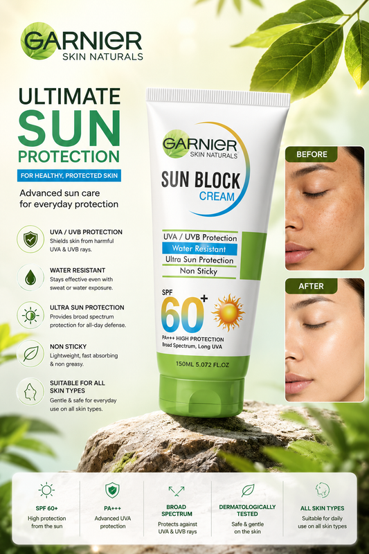 Premium Sunblock Cream SPF 60+ – Water Resistant Daily UV Protection