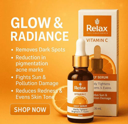 Relax Vitamin C Serum 30ml – Brightening & Hydrating Face Serum