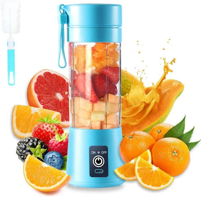 Portable Electric Juicer Blender – USB Rechargeable Compact Smoothie Maker (Blue)