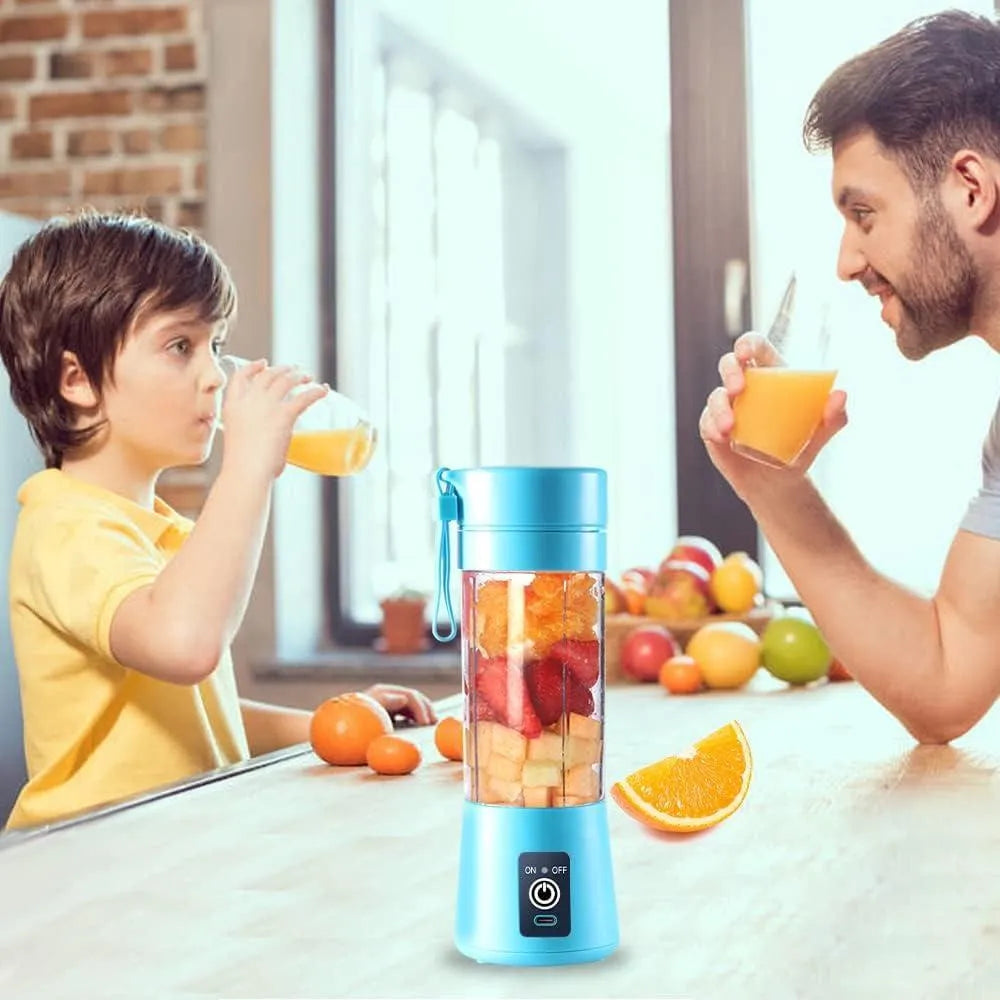 Portable Electric Juicer Blender – USB Rechargeable Compact Smoothie Maker (Blue)