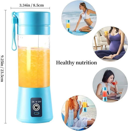 Portable Electric Juicer Blender – USB Rechargeable Compact Smoothie Maker (Blue)