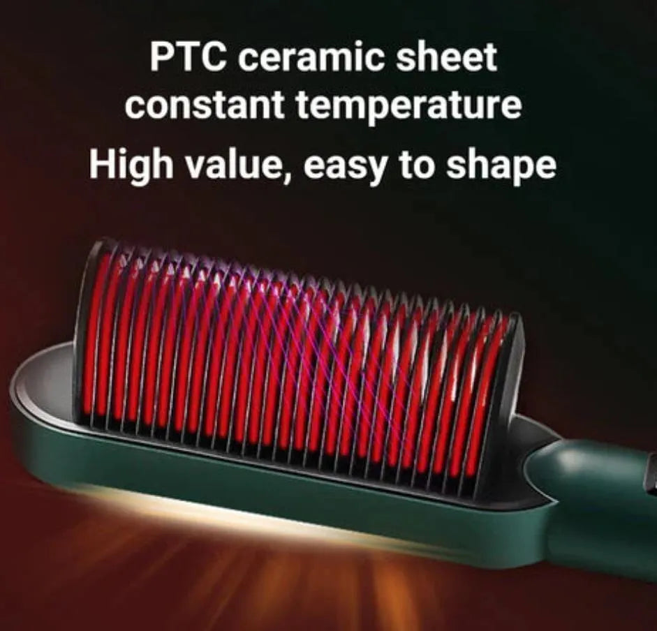 909 Electric Hair Brush Straightener – Fast Heating Anti-Frizz Hair Styling Brush