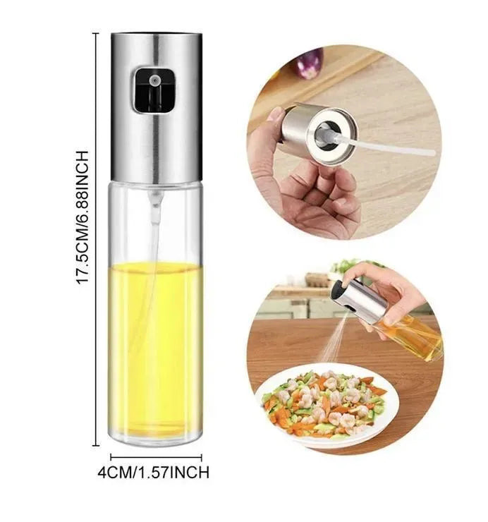 Premium Edible Oil Spray Bottle 100ml – Refillable Fine Mist Cooking Sprayer for Kitchen & BBQ