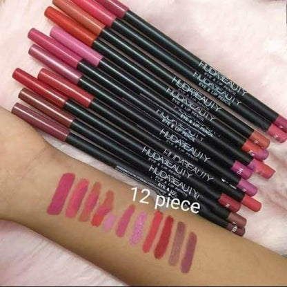 12 Pigment Lip Pencils Set – Cool Undertone Long-Lasting Lip Liner Collection