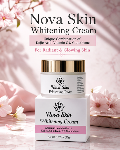 Nova Skin Whitening Cream – Kojic Acid, Vitamin C & Glutathione Brightening Cream (50g)