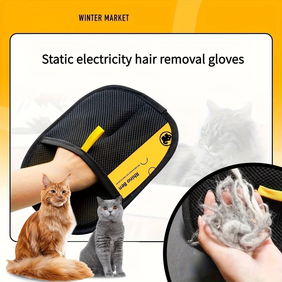 Large Pet Hair Removal Grooming Gloves – Reusable Static Fur Remover for Cats & Dogs - My Store