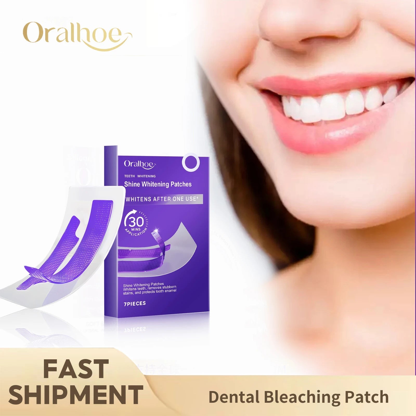 Purple Teeth Whitening Strips Brighten Tooth Remove Plaque Stain Cleaning Oral Hygiene Reduce Sensitivity Bleaching Dental Tools - My Store
