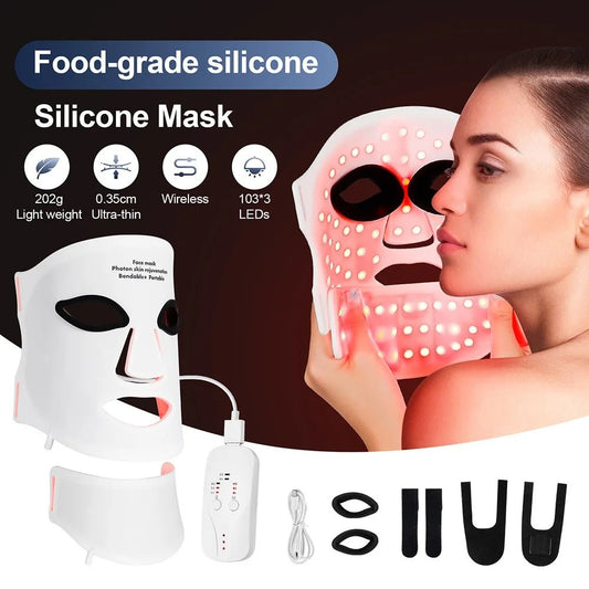 Wireless 7 - Color LED Face & Neck Mask – Photon Light Therapy Beauty Device - My Store