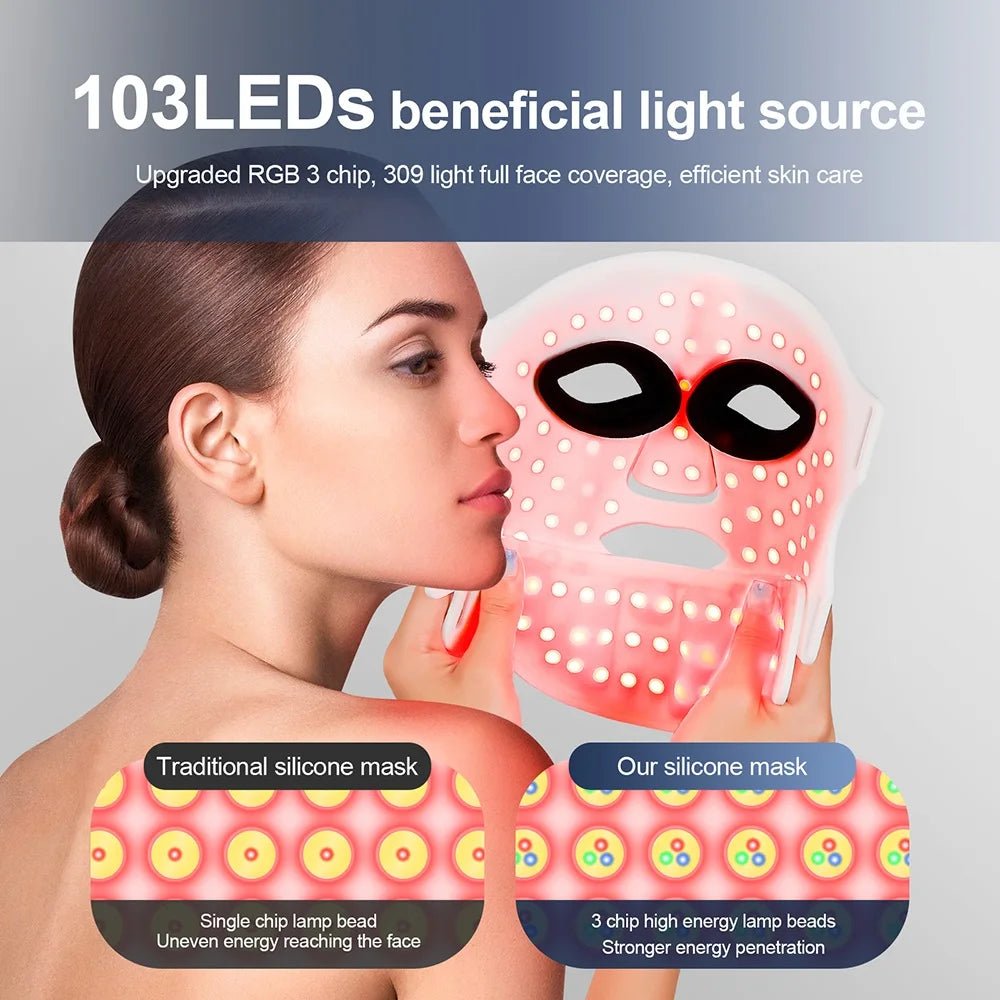 Wireless 7 - Color LED Face & Neck Mask – Photon Light Therapy Beauty Device - My Store